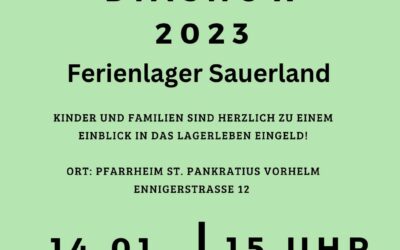Diashow Ferienlager Vorhelm-Sauerland 2023 und Anmeldung für 2024